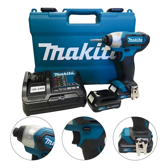 Destornillador de impacto Makita TD110dsae de 12 V y 2.0 Ah, color azul, 110 V/220 V (bivoltio)