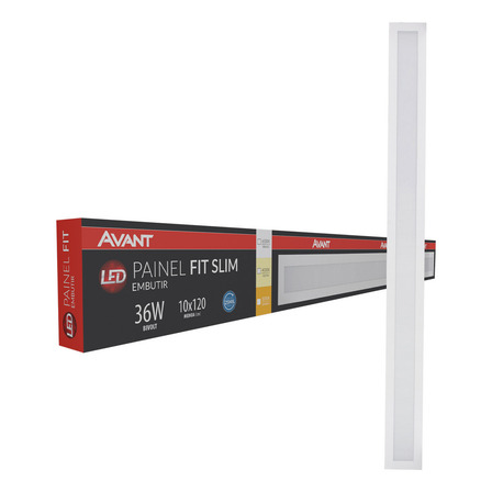 Painel Led Plafon Fit Slim Embutir 36w 6500k Branco Frio 120cm Ip20 Bastão Branco Cod:490211379 Avant Painel Led Plafon Fit Slim Embutir 36w 6500k Branco Frio 120cm Ip20 Bastão Branco Cod:490211379 Avant