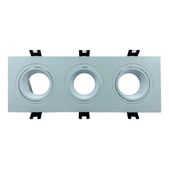 Base De Ojo De Buey Triple Cuadrado Blanco