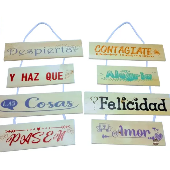 Letrero Decorativo Artesanal En Madera 