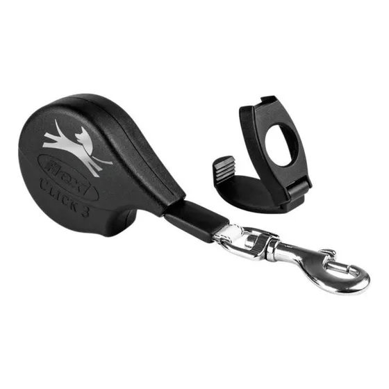 Guia Retrátil Flexi Click Go 70cm Compacta Cães Até 25kg Cor Preto