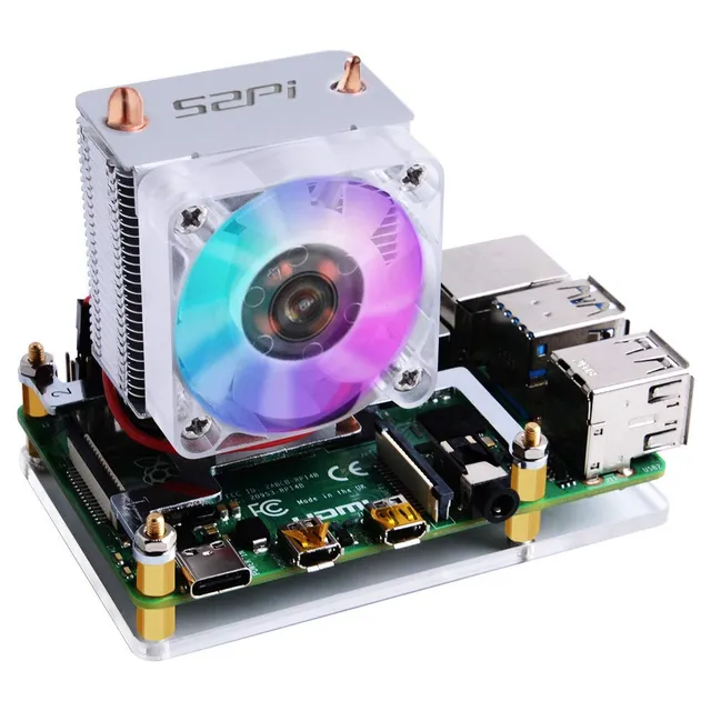 Cpu Cooler Rgb Led Para Raspberry Pi 4 Modelo B / 3 Modelo B