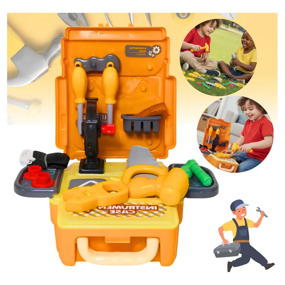 Kit Ferramentas Infantil Maleta 3 Em 1 Mochila Brinquedo Educativo Presente