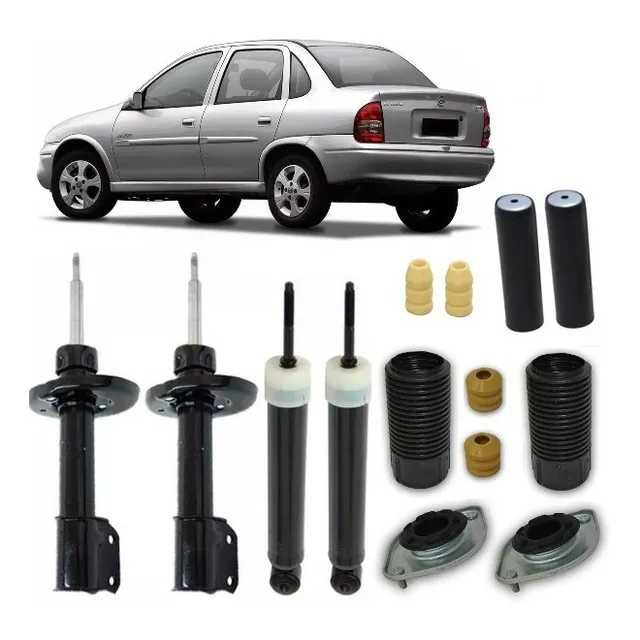 4 Amortecedor+ 4 Kit Suspensão Corsa Classic 2007 2008 2009