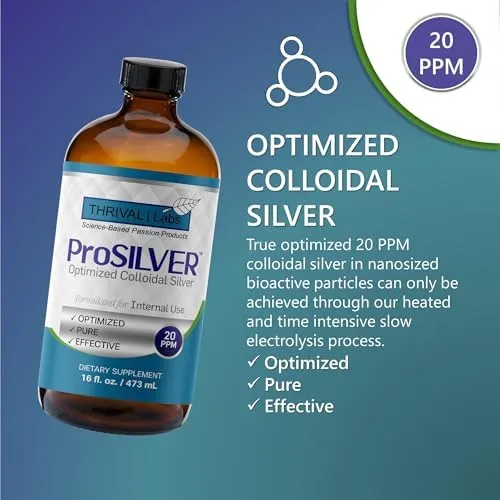 Prosilver Blue Label 20 Ppm Líquido De Plata Coloidal (16 Oz