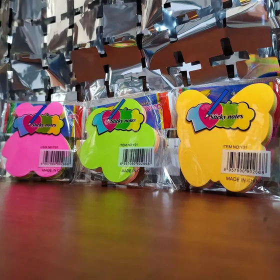 Notas Adhesivas Figuras 100 Hojas Colores Surtidos Pack 2und
