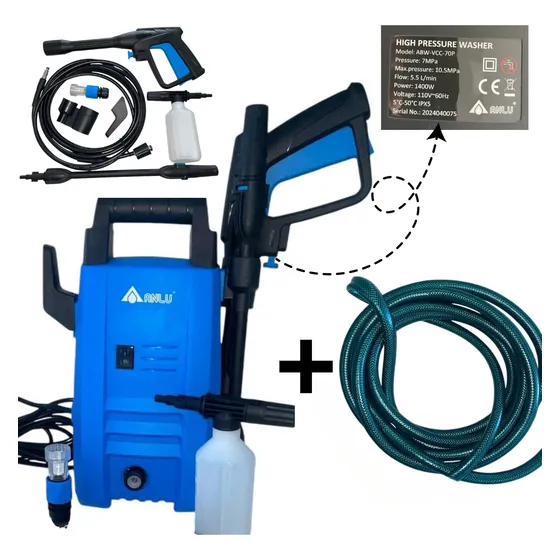 Hidrojet Alta Presión 1600psi 1400w Hidrolavadora + Manguera