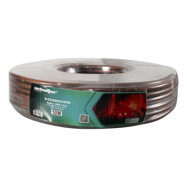 Cable Audio Roll Flexible Cobre Cal 2x24 Awg Rollo 50 Mts