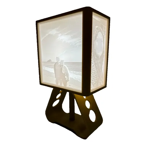 Lampara Velador Luz Litofania Personalizada Fotos X4 360° 3d