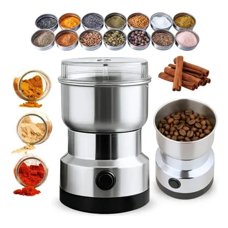 Moedor De Café Elétrico Multifuncional Inox Grãos Temperos 220v Prata