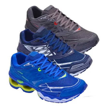 Kit 3 Tênis Corrid Masculino Respirável Academia Fitness Ful
