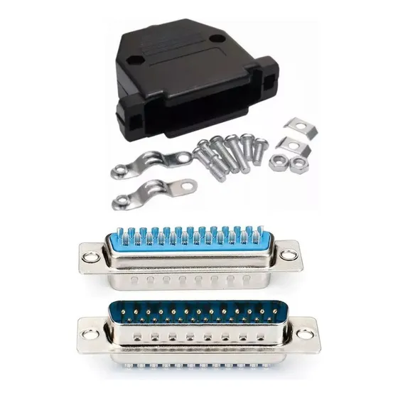 10-peças Conector Db25 Macho + Capa Kit Curto Pt Promoção