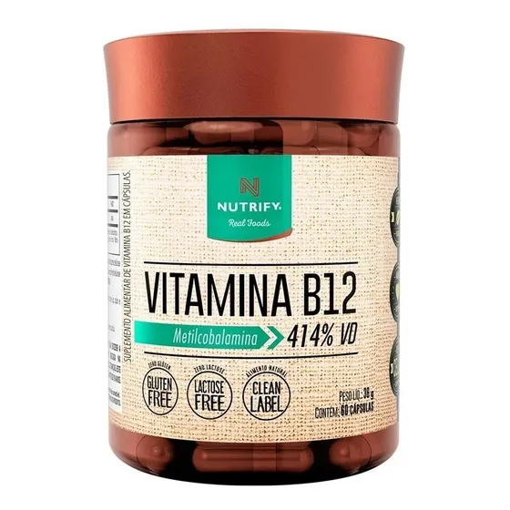 Vitamina B12 Metilcobalamina 60 Cápsulas Nutrify