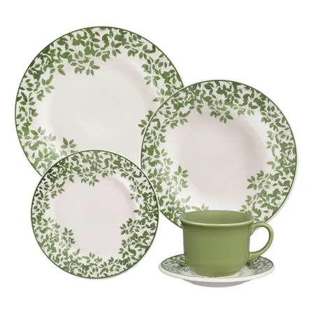 Aparelho De Jantar 20 Peças Foliage Biona Donna 24 Estampado Floral