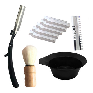Kit Barba Depilação Perfeita Navalha/ Navalhete Pincel Pote Kit Barba Depilação Perfeita Navalha/ Navalhete Pincel Pote