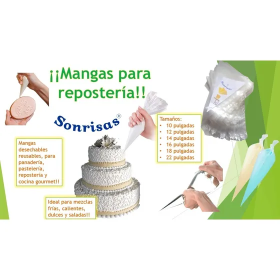 Mangas De Repostería Desechables De 22 
