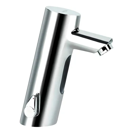 Llave Lavatorio Electronica Con Mezclador Y Sensor Optico Acabado Cromado Color Plateado