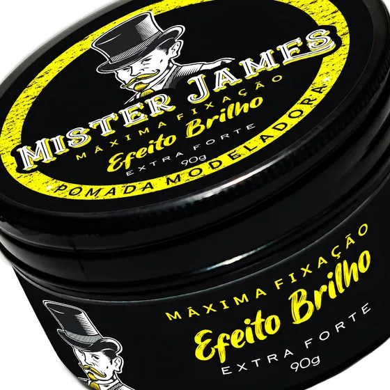 Pomada Modeladora Efeito Brilho Extra Forte Mister James