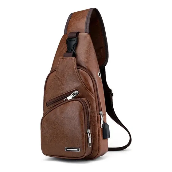 Bolso Morral Bandolero Tipo Cuero Caballero, Para Viajes.