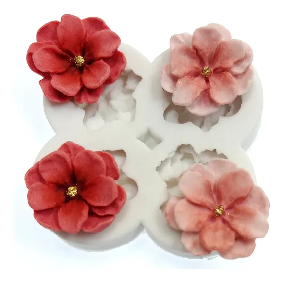 Molde Silicone Flor  Flores Biscuit Confeitaria Doces Resina