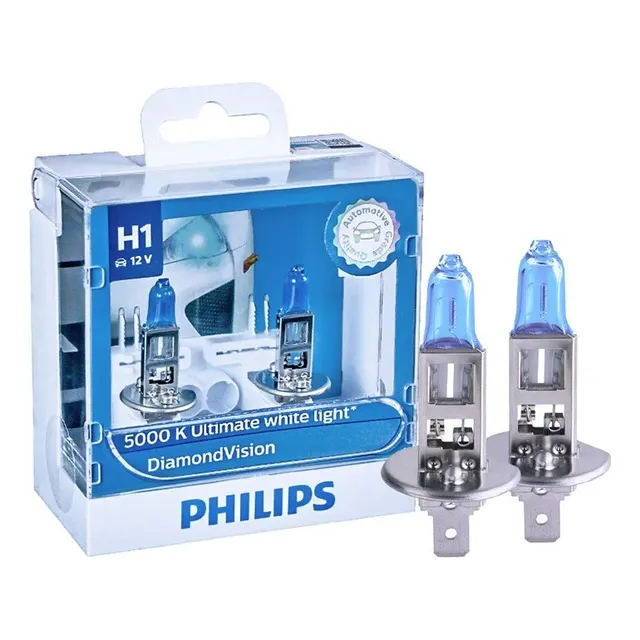 Faros Delanteros De Coche Philips Diamond Vision H1, 12 V, 5