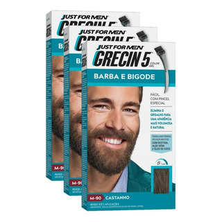 Kit 3 Tintura Grecin 5 Gel Barba E Bigode 28g Castanho Kit 3 Tintura Grecin 5 Gel Barba E Bigode 28g Castanho