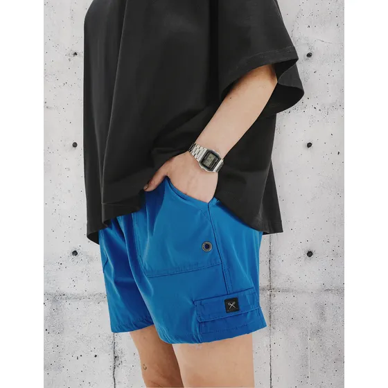 Short Malla De Baño Lisa Guru Luxo Azul