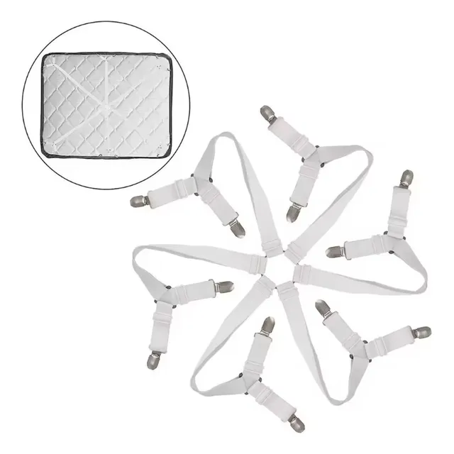 Sujetadores Elasticos Ajustables Con 12 Clips Para Sabanas