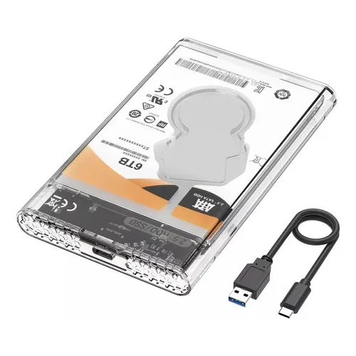 Caja Disco Duro Externa Transparente 3.0 Hdd/ssd 2.5 Tipo C