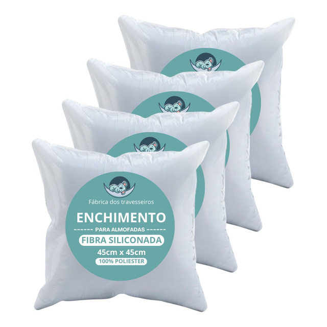 Enchimento Para Almofada 45x45cm Em Fibra Siliconada 340g Cor Outro Desenho Do Tecido Kit ... Enchimento Para Almofada 45x45cm Em Fibra Siliconada 340g Cor Outro Desenho Do Tecido Kit ...