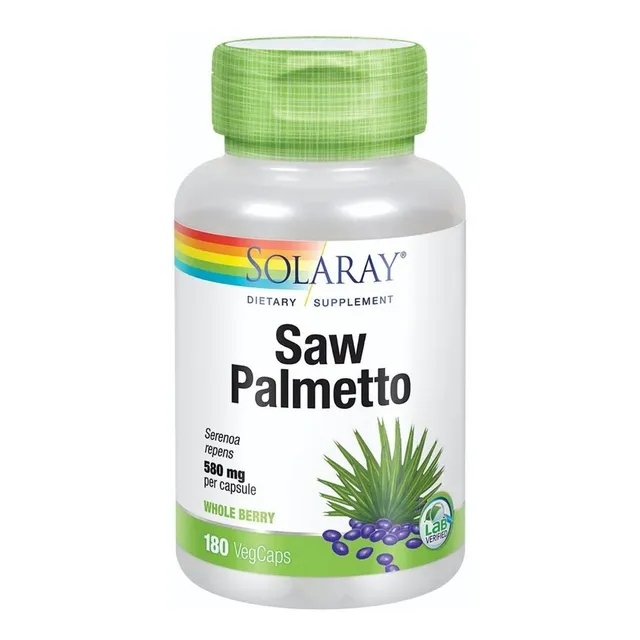 Saw Palmetto Berry 580mg Por Capsula 180capsulas Solaray Se Sabor Sin Sabor