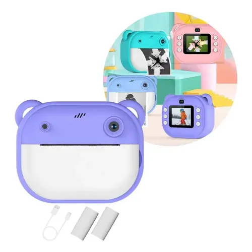 Camara Fotos Impresora Termica Violeta Niños Videos Infantil Mini Veoquiero