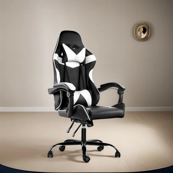 Silla Gamer Lumax Modelo Rom Super Oferta Negro/blanco