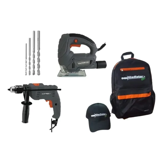 Taladro 650w + Caladora Gladiator + Mechas + Regalo!
