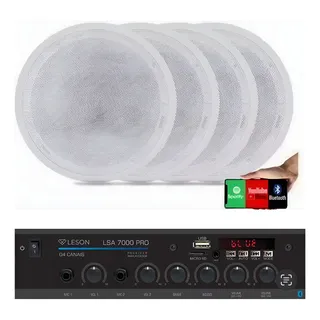 Kit Som Ambiente Teto Gesso Brancas 4 Ch+4 Caixas 6 Pol Kit Som Ambiente Teto Gesso Brancas 4 Ch+4 Caixas 6 Pol
