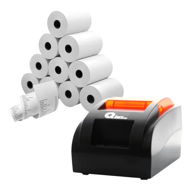 Impresora Térmica Recibos Punto Venta Tickets 58mm 10 Rollos Negro