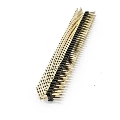 (20x) Barra De Pino Dupla 2mm  40 Vias 90º Dourada 