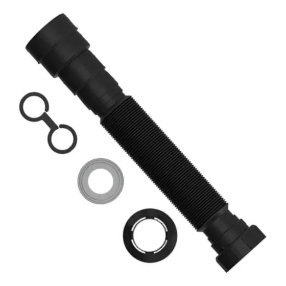 Sifón Corrugado Universal Negro Para Baño O Cocina Acra 