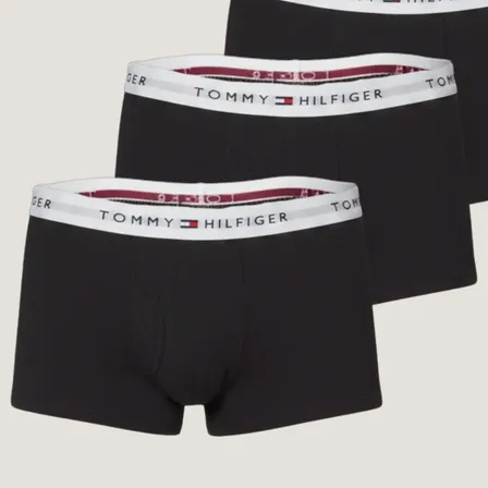 Cueca Tommy Hilfiger Masculino Kit 3 Unidades Black Liso G