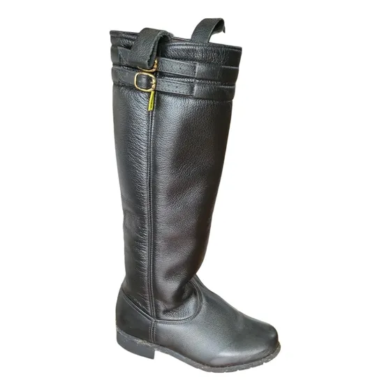 Botas De Campo En Cuero Y Suela De Goma (caucho) 