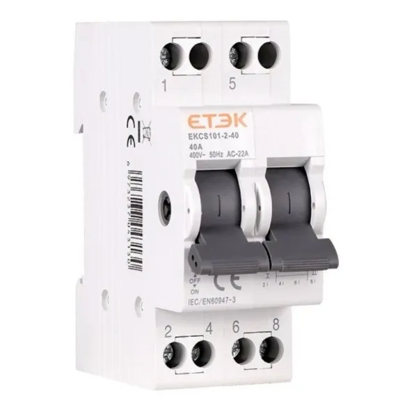 Conmutador Tipo Riel Din 2p-40a (etek).