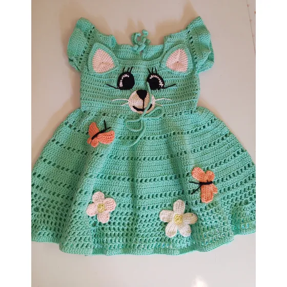 Vestido Tejido A Crochet Para Bebé