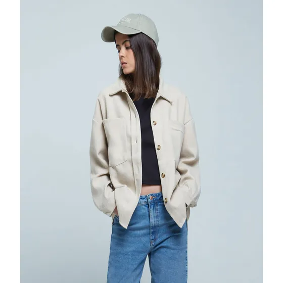 Chaqueta Para Mujer Marca Ostu Color Ivory En Viscosa #4008