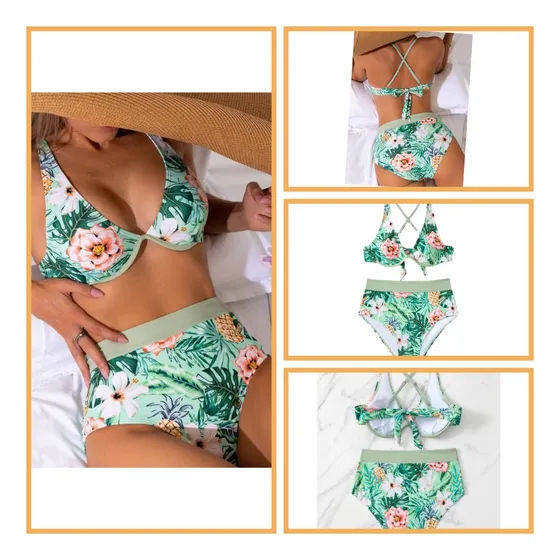 Trajes De Baño De Dama 2 Piezas Tiro Alto Importados Tipo 