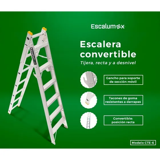 Escalera Conv. Tijera Y Extension 13p Cte6 Escal T/ii 3.10m