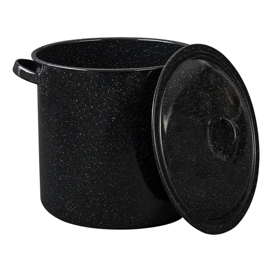 Olla Recta Alta Clásica De Peltre Cinsa De 27 Cm Y Capacidad 15 Litros Color Negro