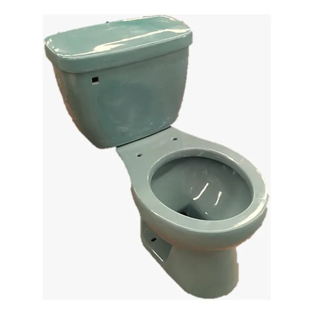 Wc Inodoro Sanitario Redondo Manija Verde Mar Con Asiento