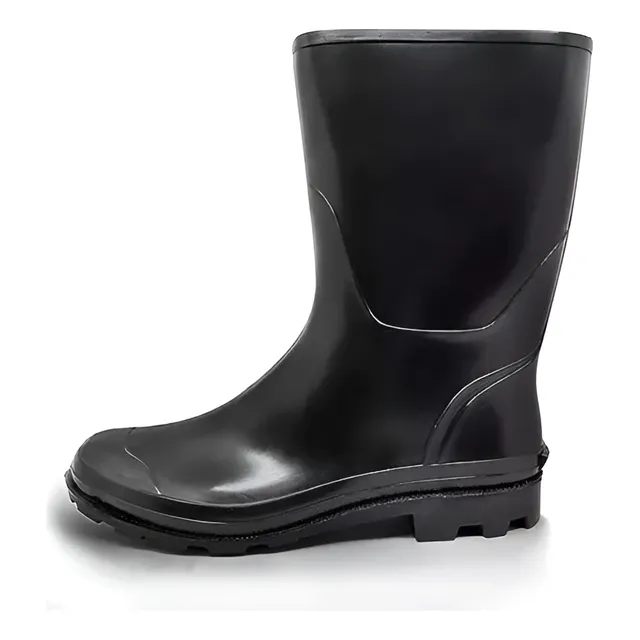 Bota De Pvc Preta Cano Curto Impermeavel Galocha Limpeza Bota De Pvc Preta Cano Curto Impermeavel Galocha Limpeza