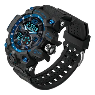 RelĂłgio Digital Original Militar Esportivo TĂĄtico Shock Led Cor Cor Da Correia Azul / Pulseira Preto RelĂłgio Digital Original Militar Esportivo TĂĄtico Shock Led Cor Cor Da Correia Azul / Pulseira Preto