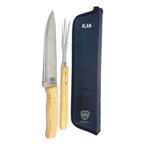 Cubiertos De Asado Con Estuche Tela De Avion Boca Juniors